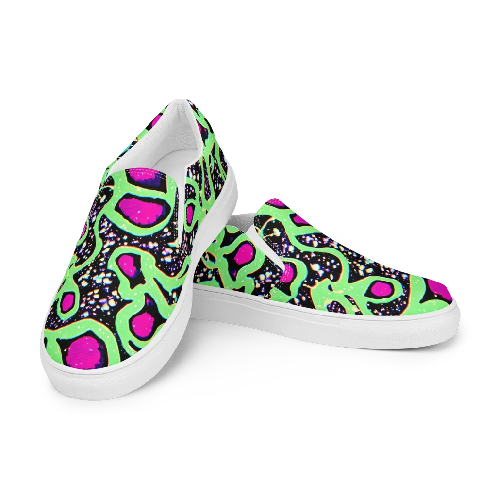 Ultraviolet Oasis on Men's Slip-On Canvas Shoes — Left Front