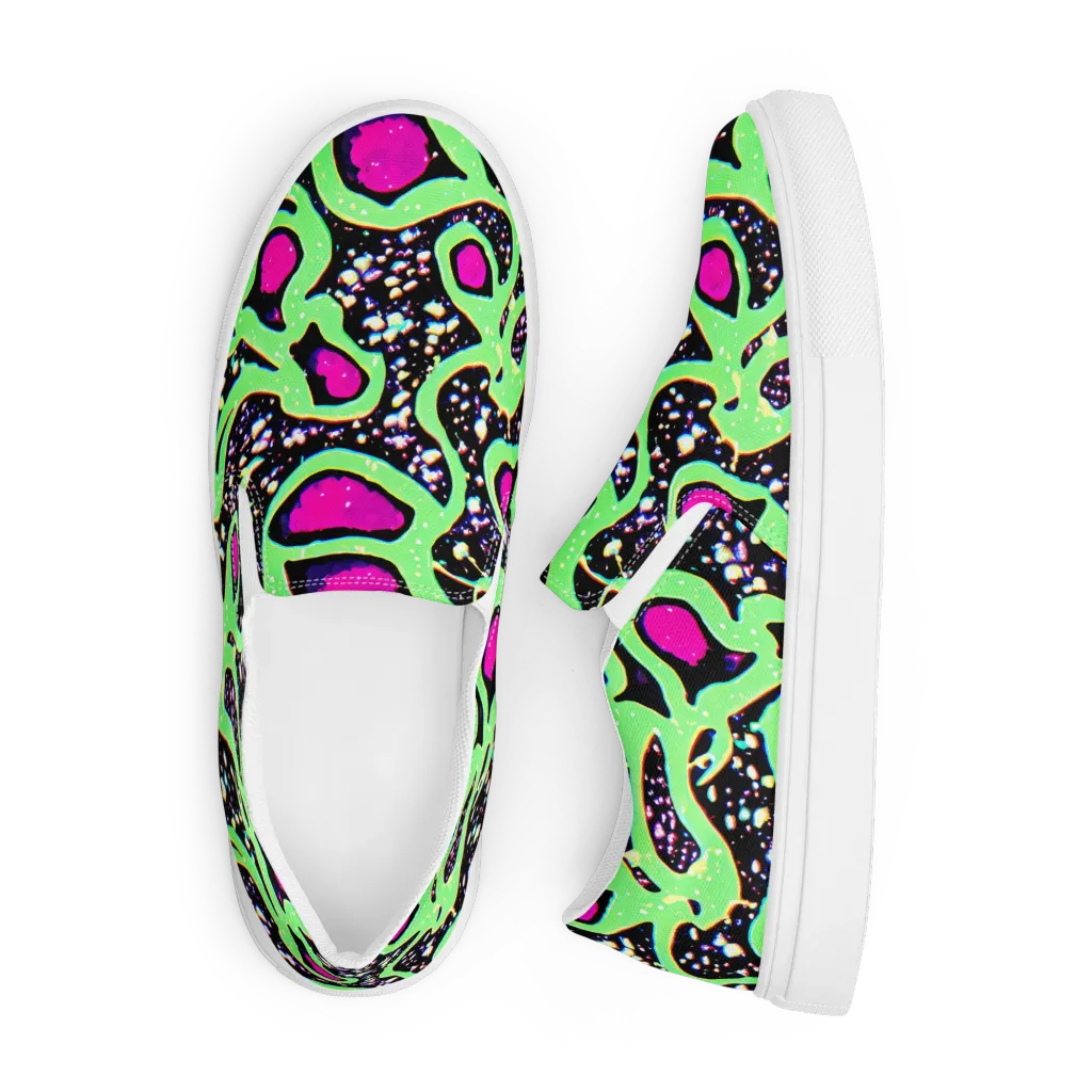 Ultraviolet Oasis on Men's Slip-On Canvas Shoes — Front