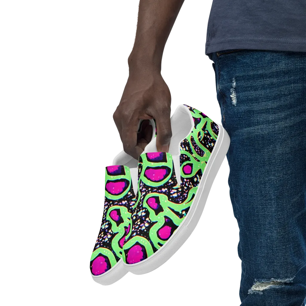 Ultraviolet Oasis on Men's Slip-On Canvas Shoes — Left Front