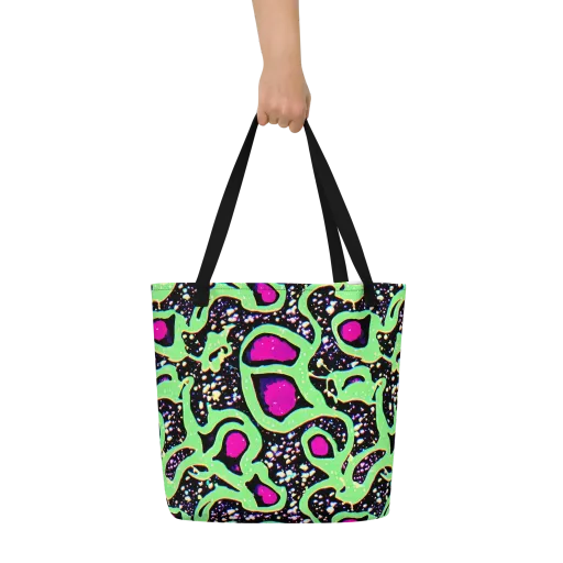Ultraviolet Oasis on a Large Tote Bag W/ Pocket