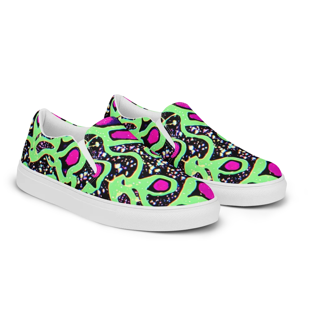 Ultraviolet Oasis on Women's Slip-On Canvas Shoes — Right Front