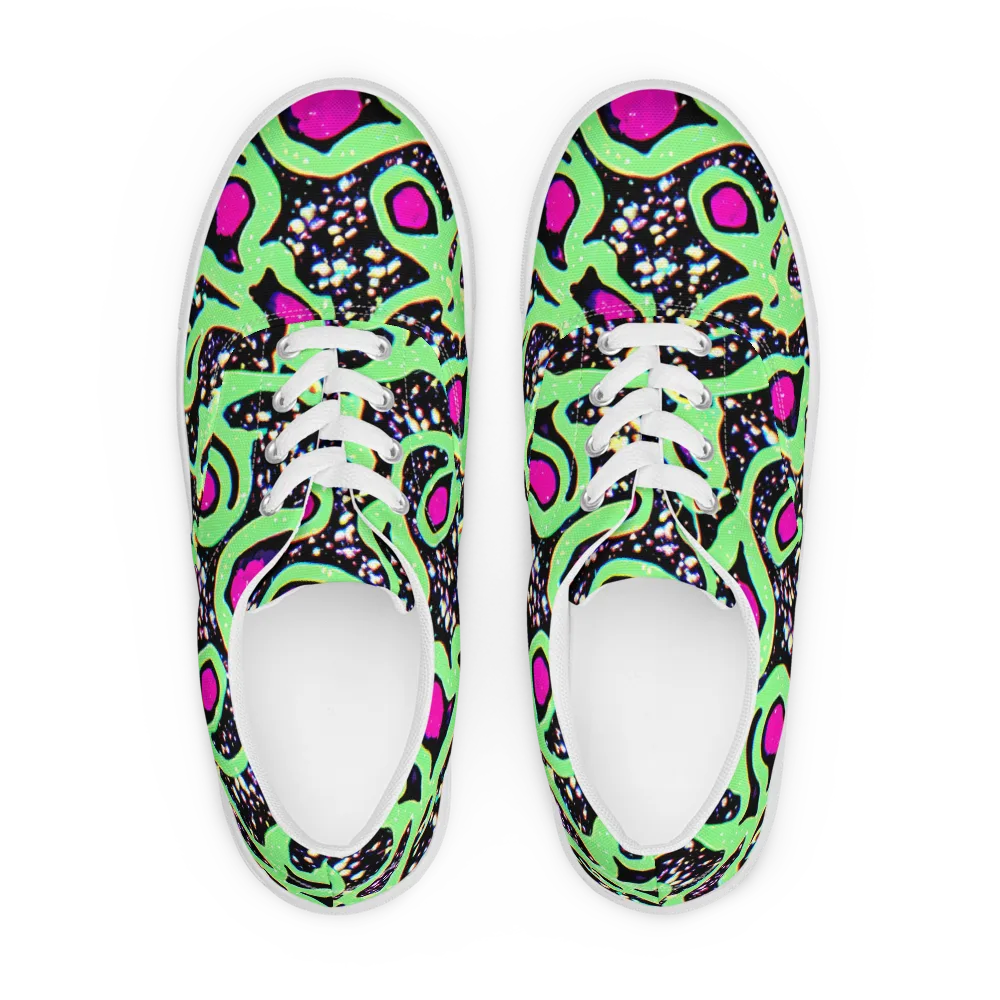 Ultraviolet Oasis on Men's Lace-Up Canvas Shoes — Front
