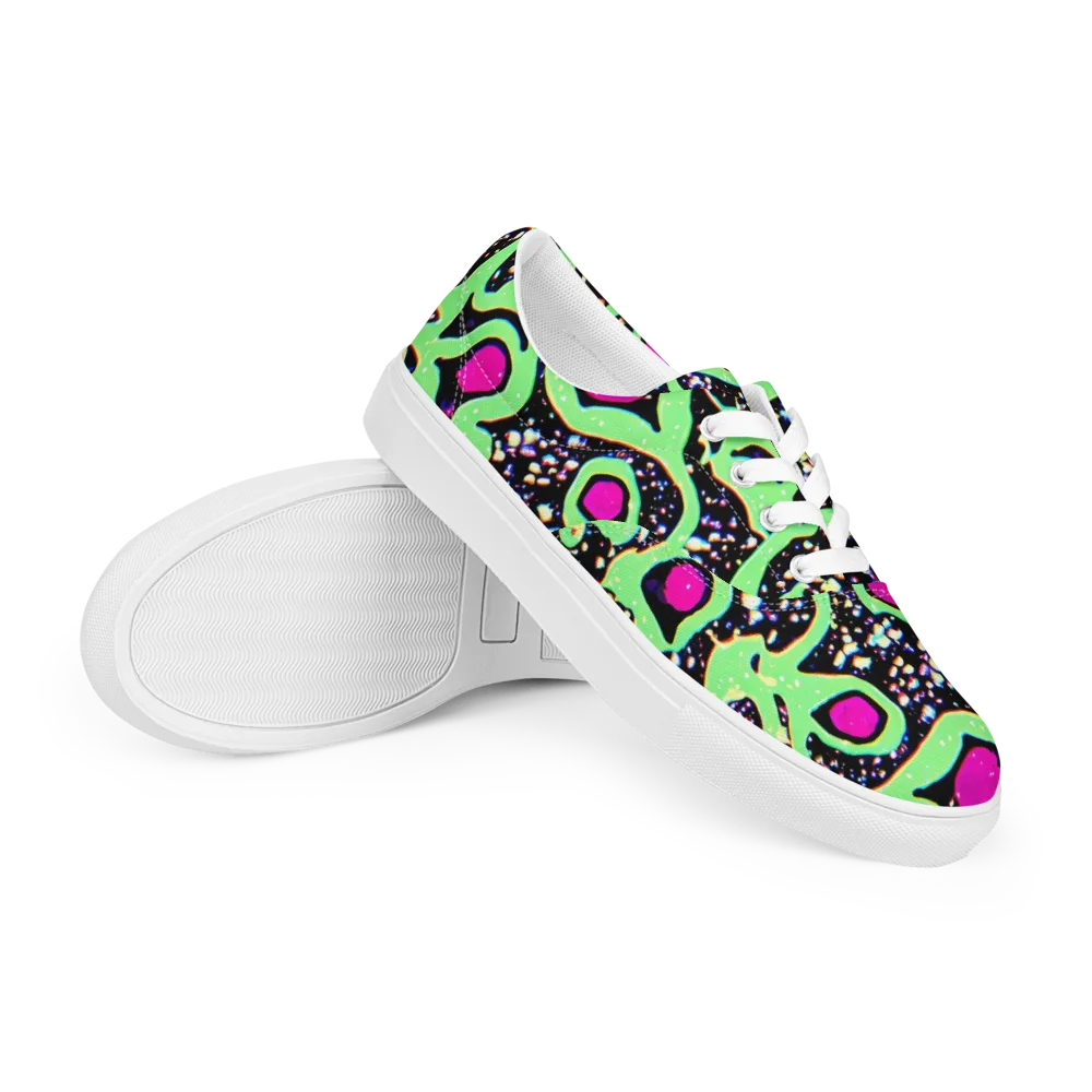 Ultraviolet Oasis on Men's Lace-Up Canvas Shoes — Right Front