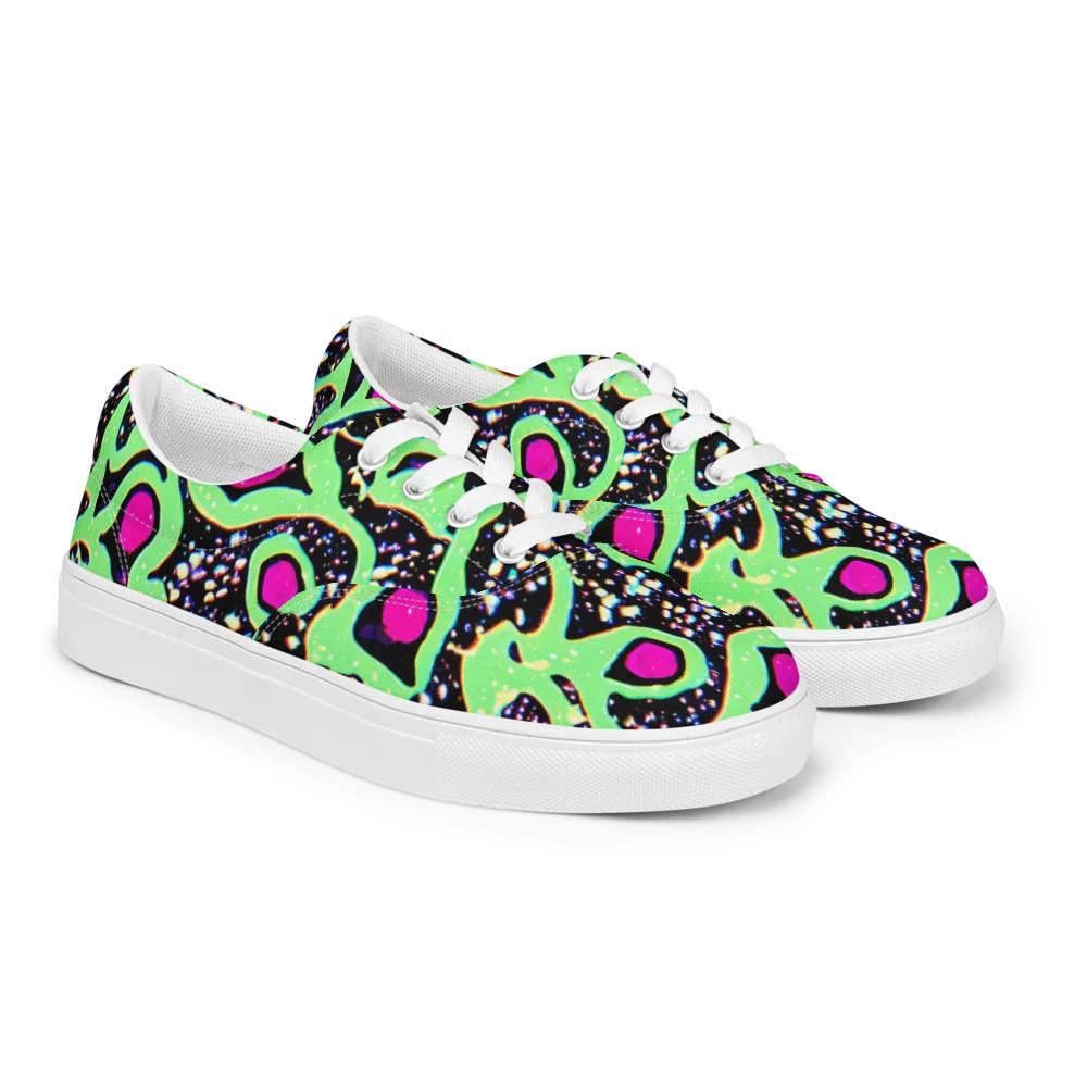 Ultraviolet Oasis on Men's Lace-Up Canvas Shoes — Right Front