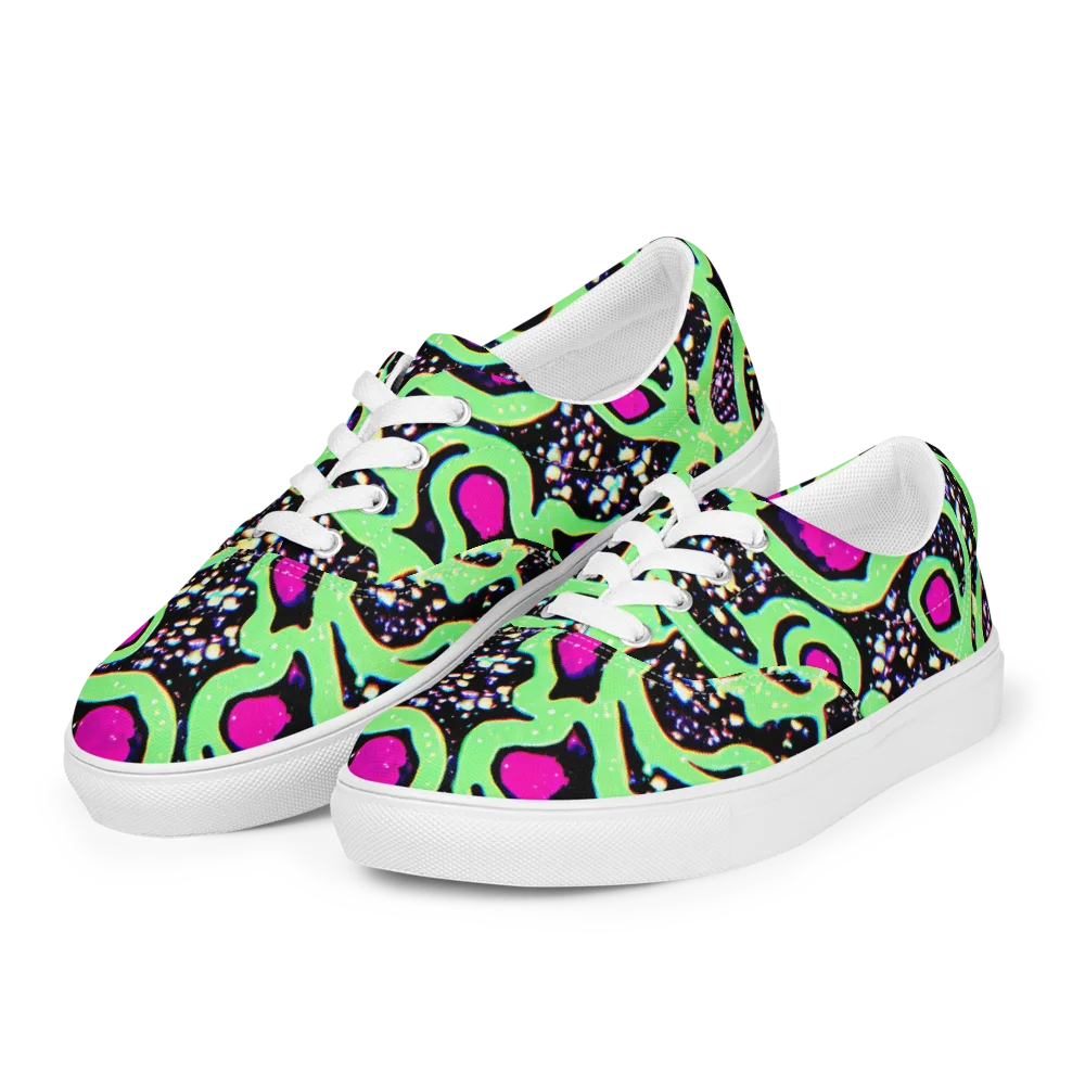 Ultraviolet Oasis on Men's Lace-Up Canvas Shoes — Left Front