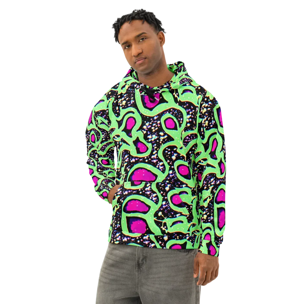 Ultraviolet Oasis on Cotton Hoodie — Left Front