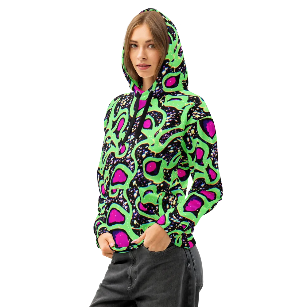 Ultraviolet Oasis on Cotton Hoodie — Left Front