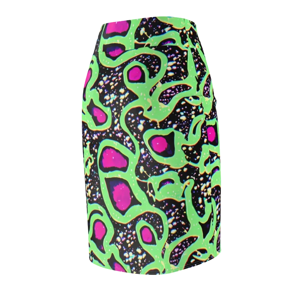 Ultraviolet Oasis on Pencil Skirt — Back Side