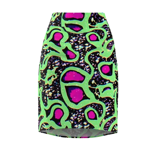 Ultraviolet Oasis on a Pencil Skirt