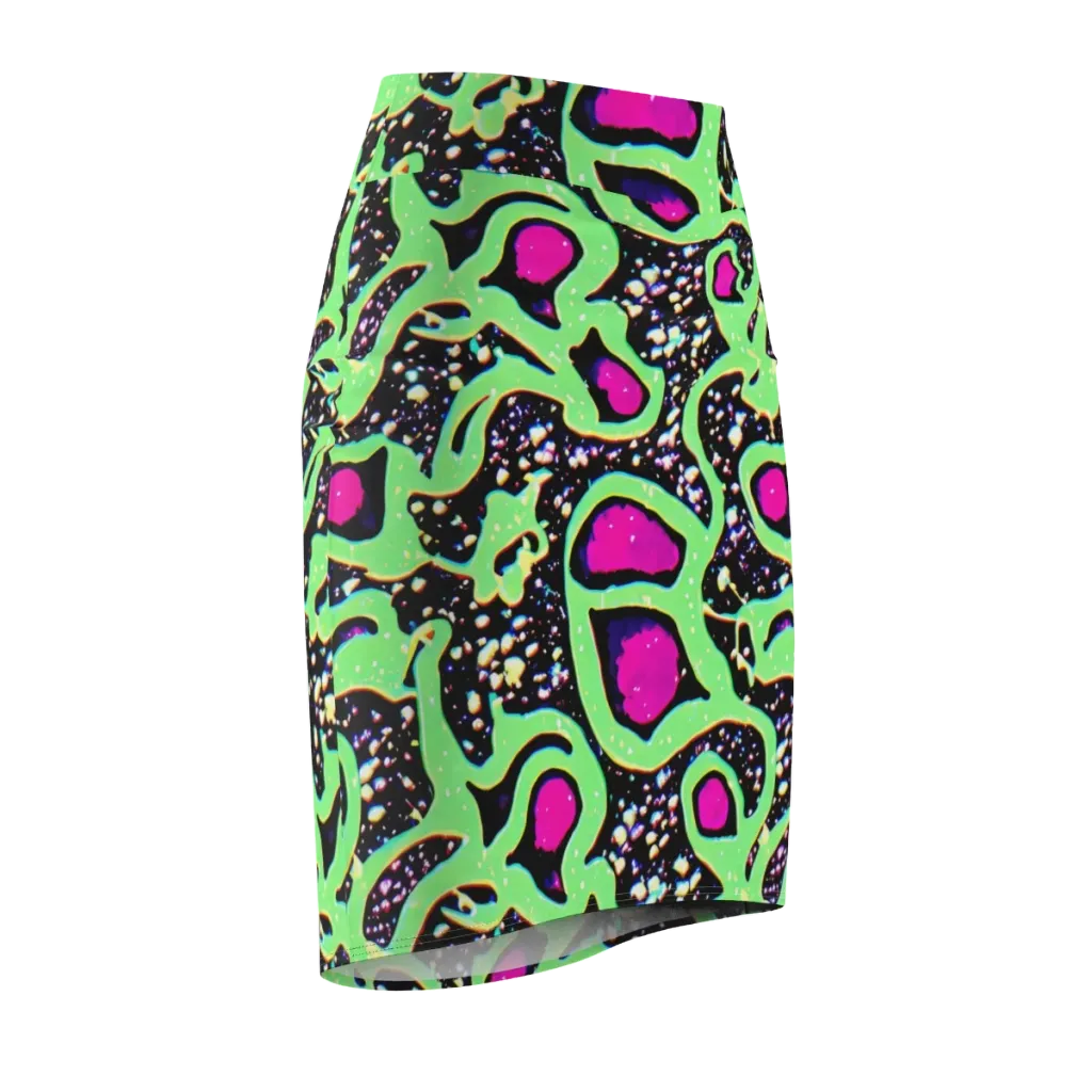 Ultraviolet Oasis on Pencil Skirt — Front Side
