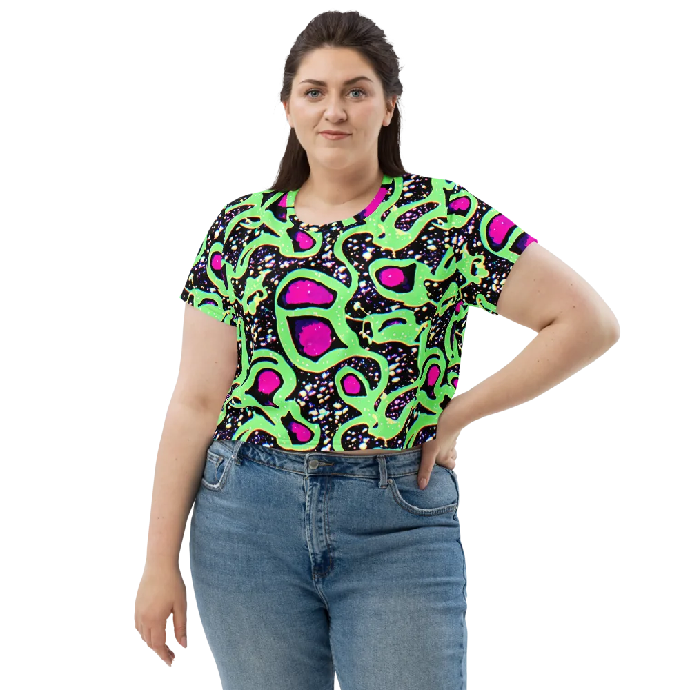 Ultraviolet Oasis on Crop Tee — Front
