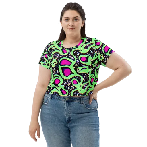 Ultraviolet Oasis on a Crop Tee