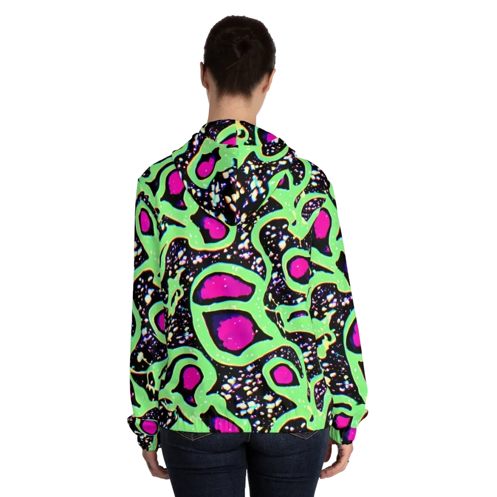 Ultraviolet Oasis on Women's Full-Zip Hoodie — Back On Person