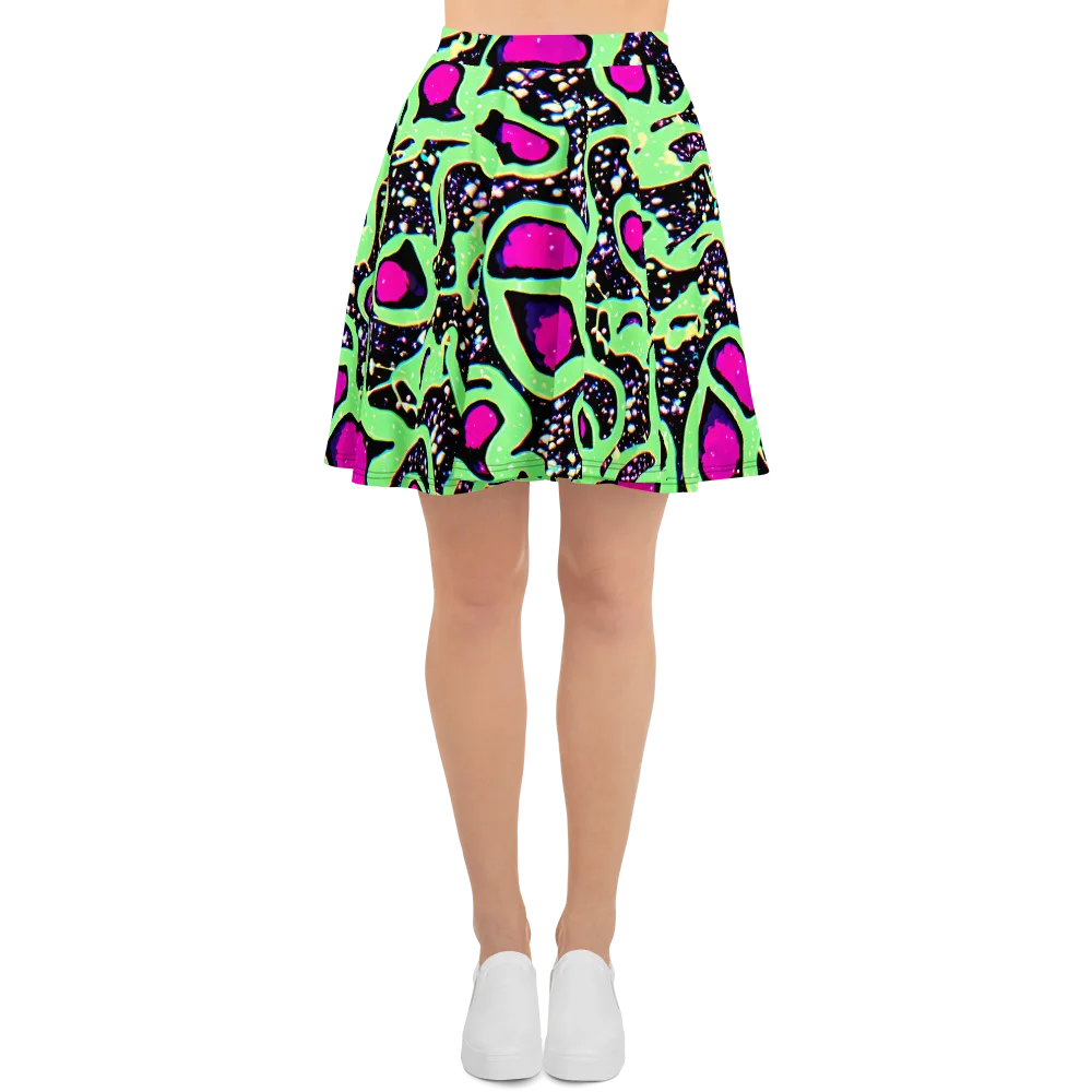 Ultraviolet Oasis on Skater Skirt — Front