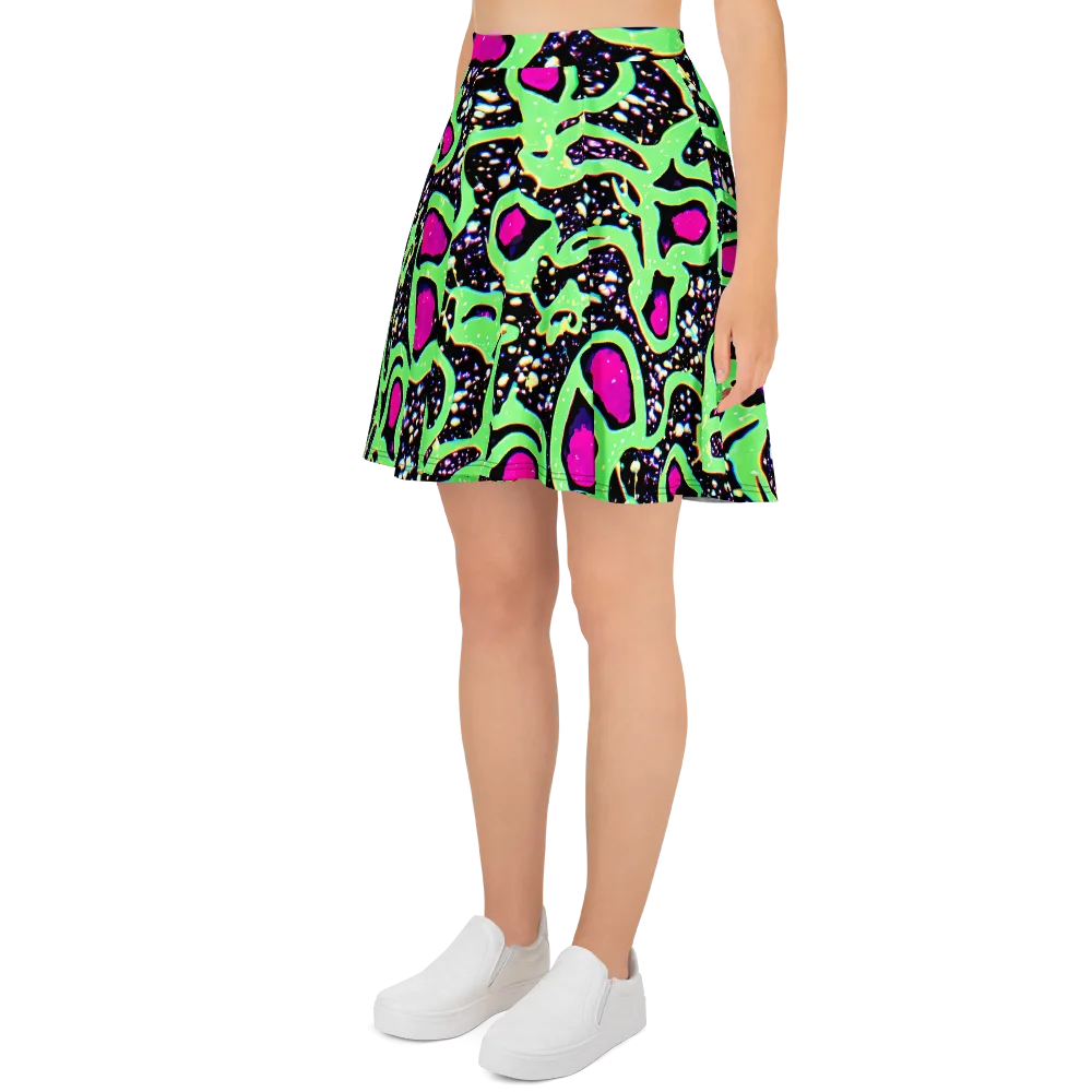Ultraviolet Oasis on Skater Skirt — Left
