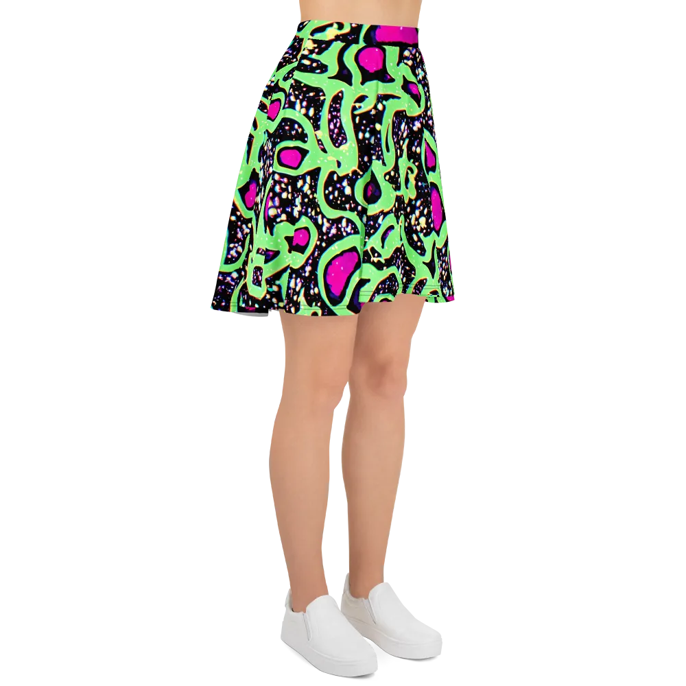 Ultraviolet Oasis on Skater Skirt — Right