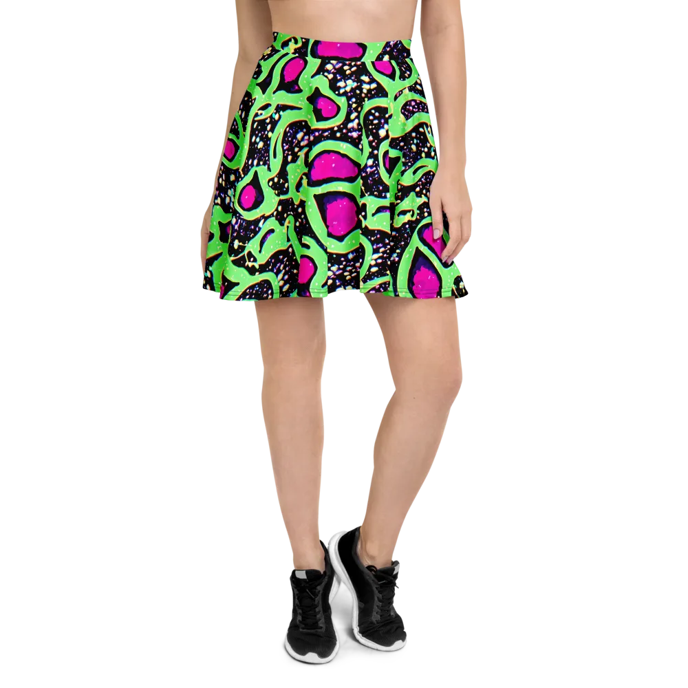 Ultraviolet Oasis on Skater Skirt — Front