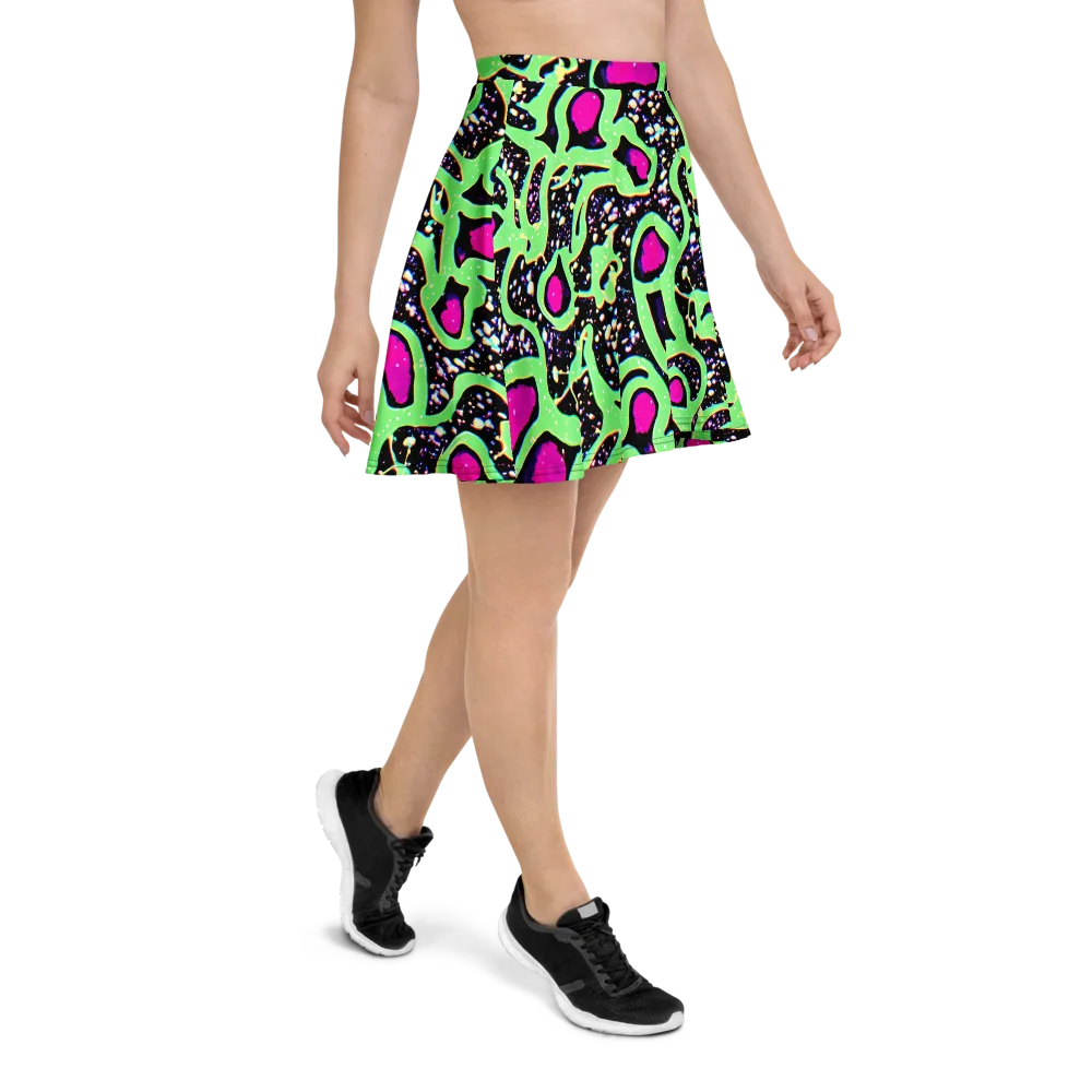 Ultraviolet Oasis on Skater Skirt — Right