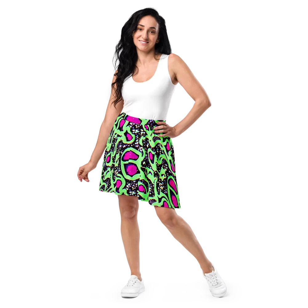 Ultraviolet Oasis on Skater Skirt — Front