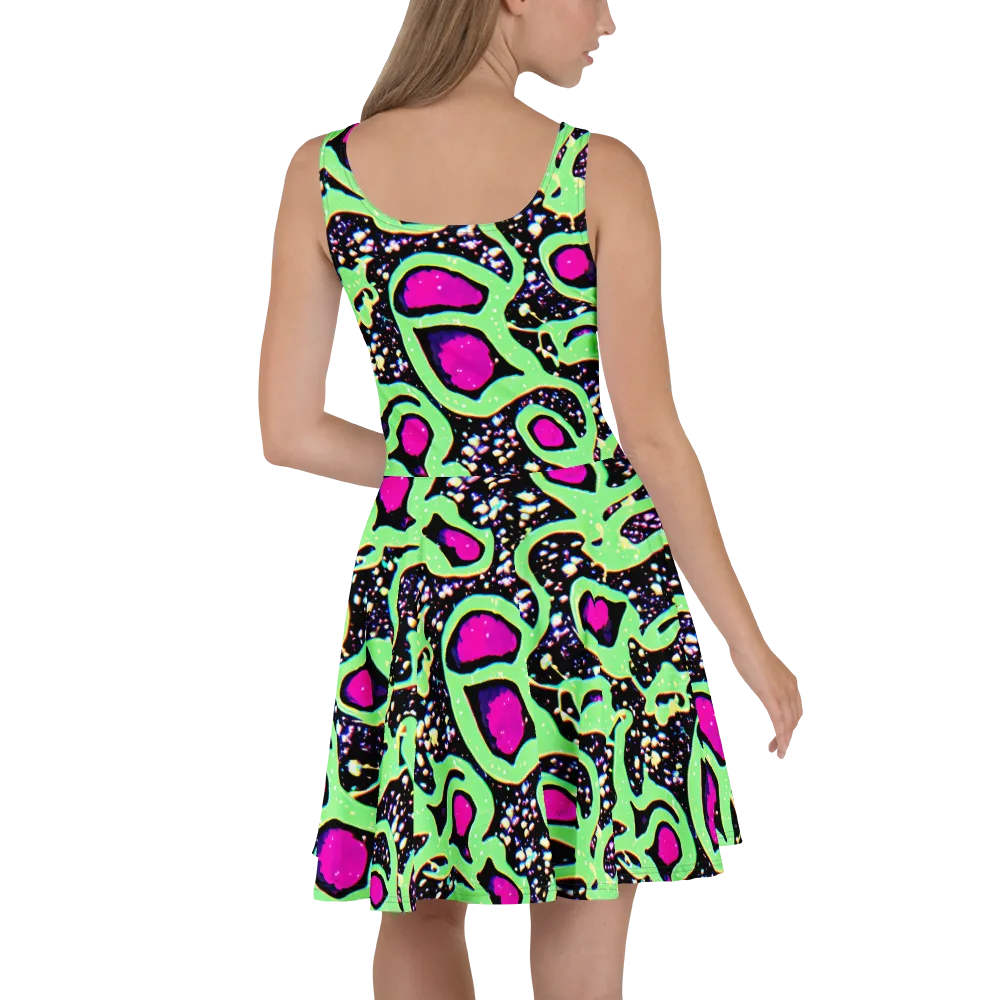 Ultraviolet Oasis on Skater Dress — Back