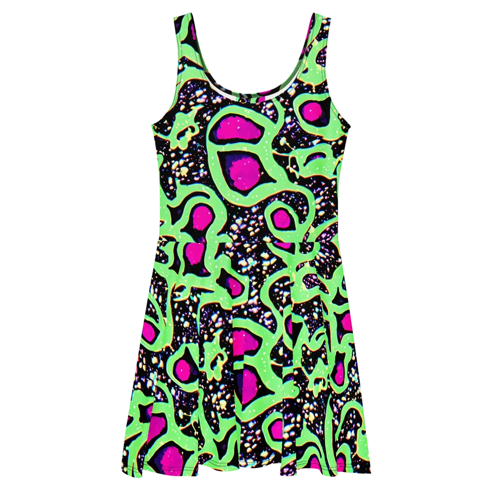 Ultraviolet Oasis on Skater Dress — Front