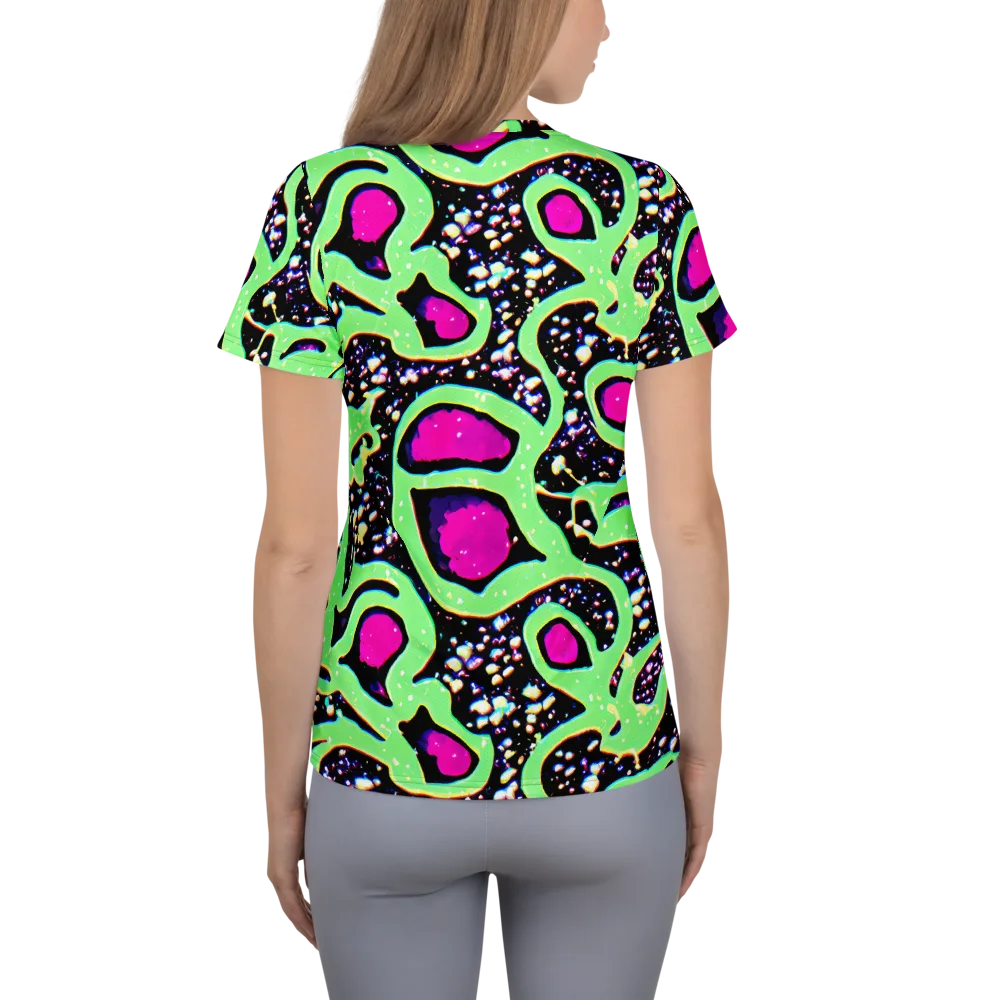 Ultraviolet Oasis on Women's Athletic T-Shirt — Back