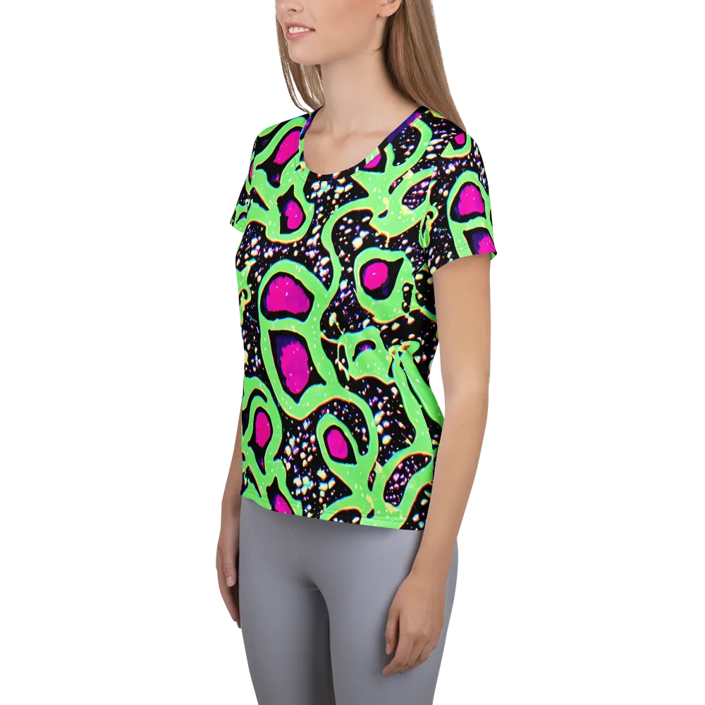 Ultraviolet Oasis on Women's Athletic T-Shirt — Left