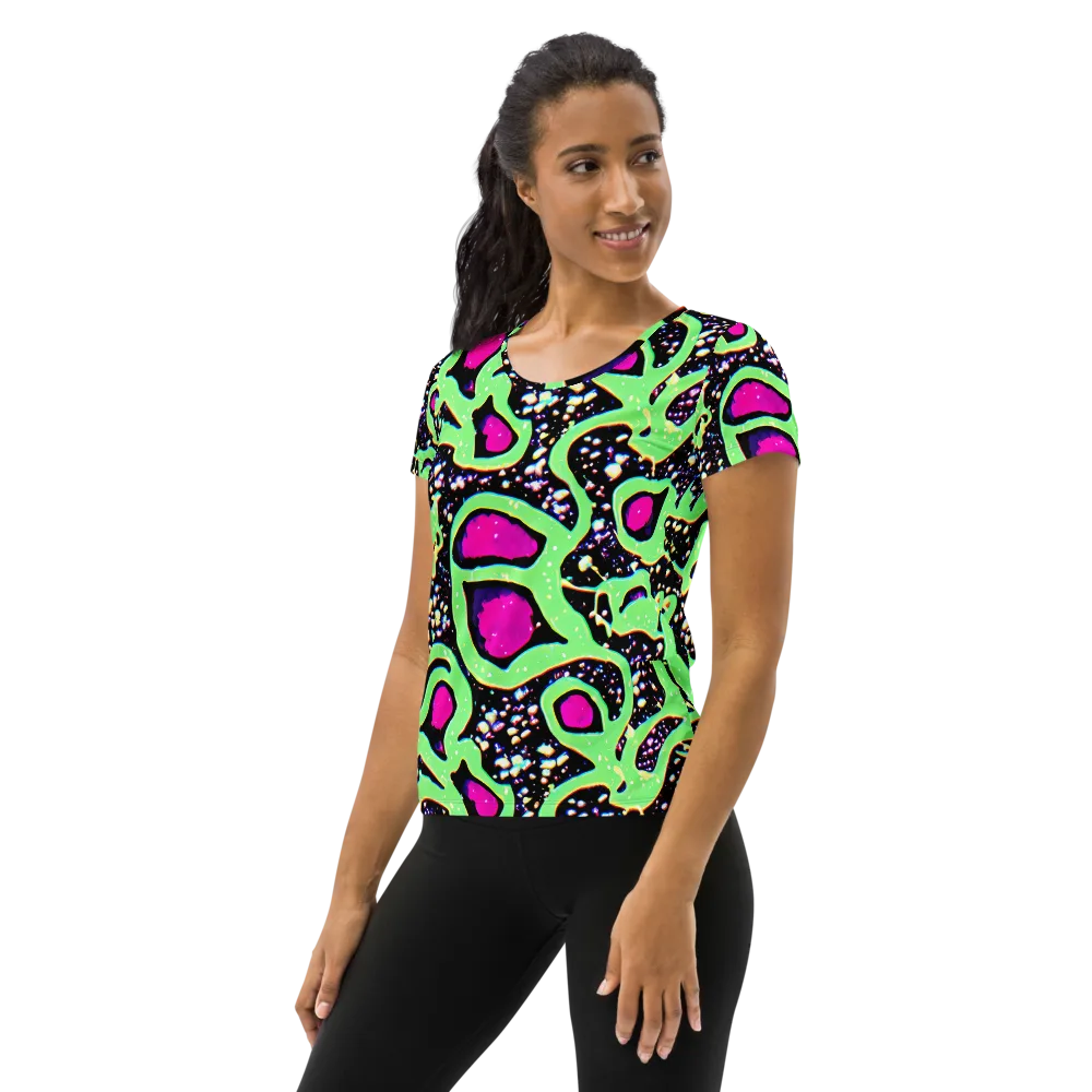 Ultraviolet Oasis on Women's Athletic T-Shirt — Left