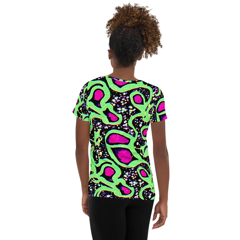 Ultraviolet Oasis on Women's Athletic T-Shirt — Back