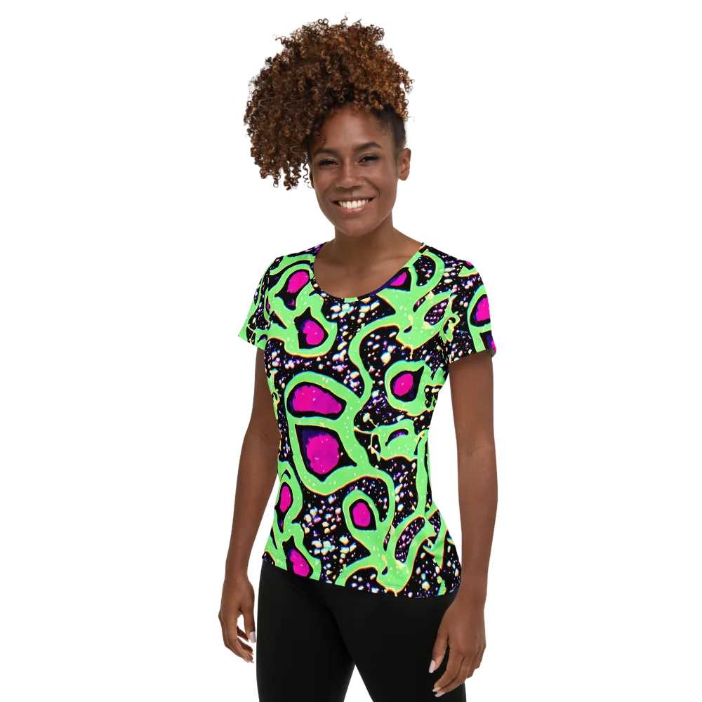 Ultraviolet Oasis on Women's Athletic T-Shirt — Left