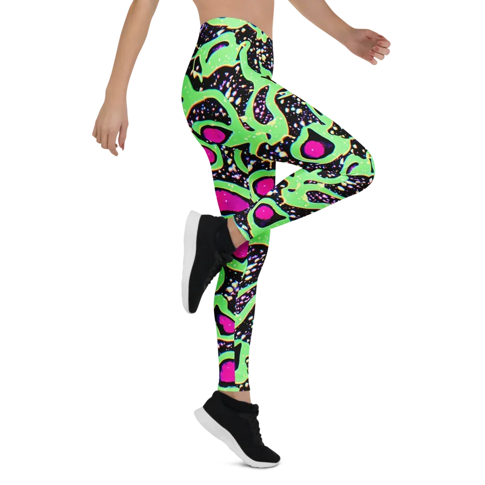 Ultraviolet Oasis on Leggings — Right