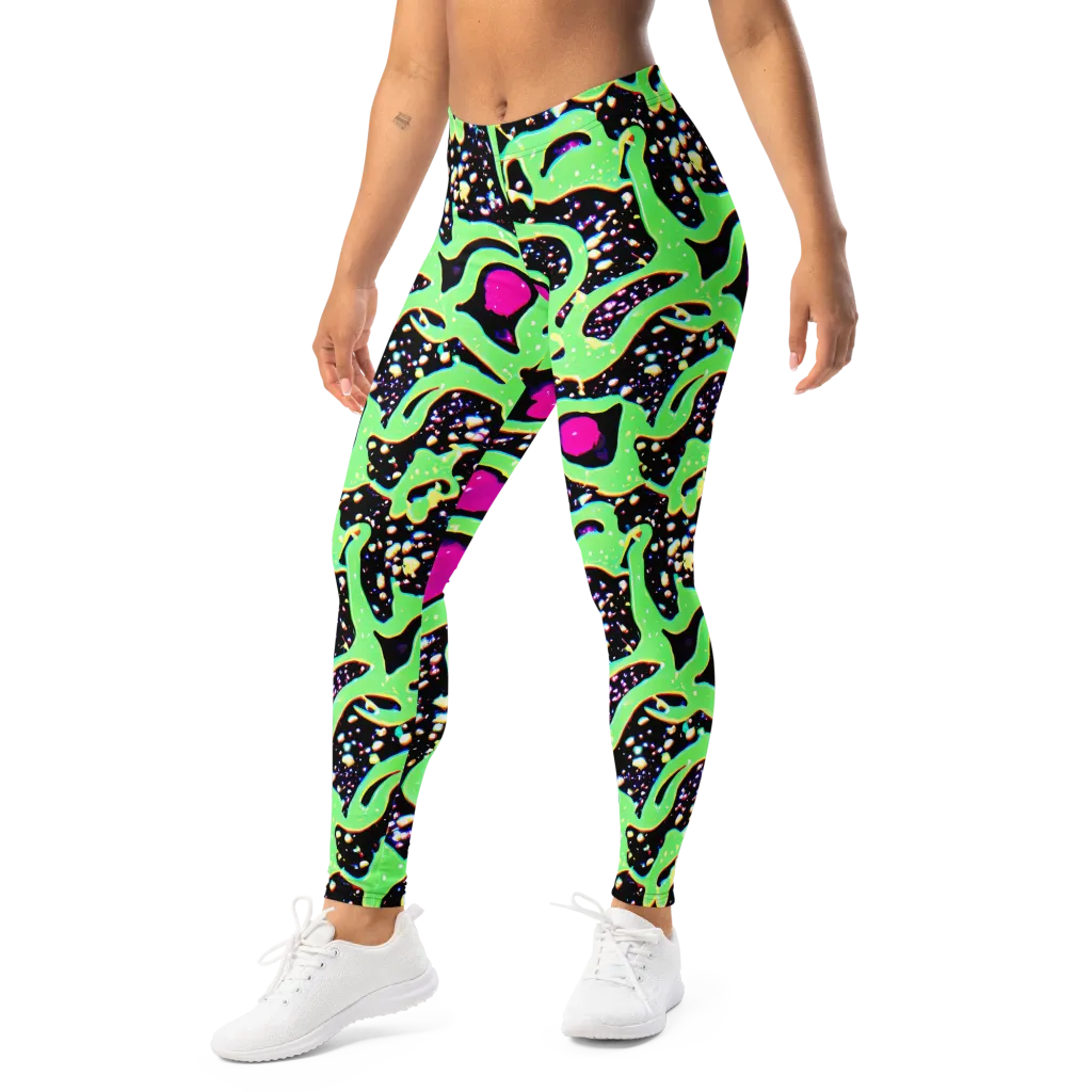 Ultraviolet Oasis on Leggings — Left Front