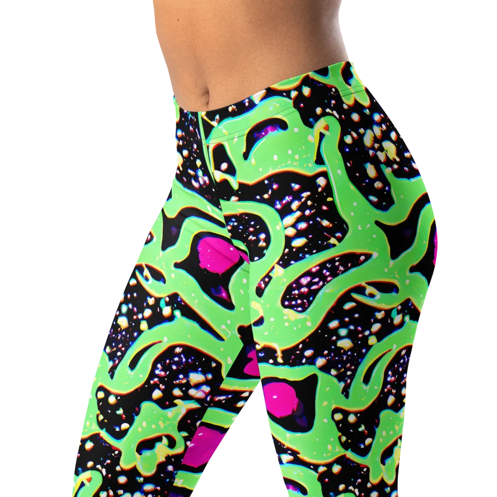 Ultraviolet Oasis on Leggings — Left Front