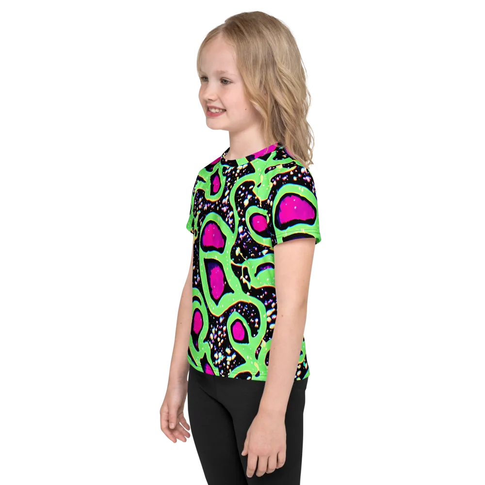 Ultraviolet Oasis on Kids Crew Neck T-Shirt — Left