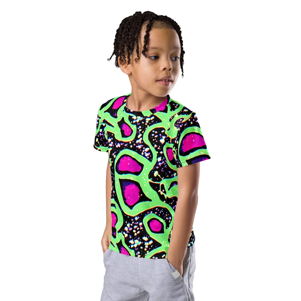 Ultraviolet Oasis on Kids Crew Neck T-Shirt — Left Front