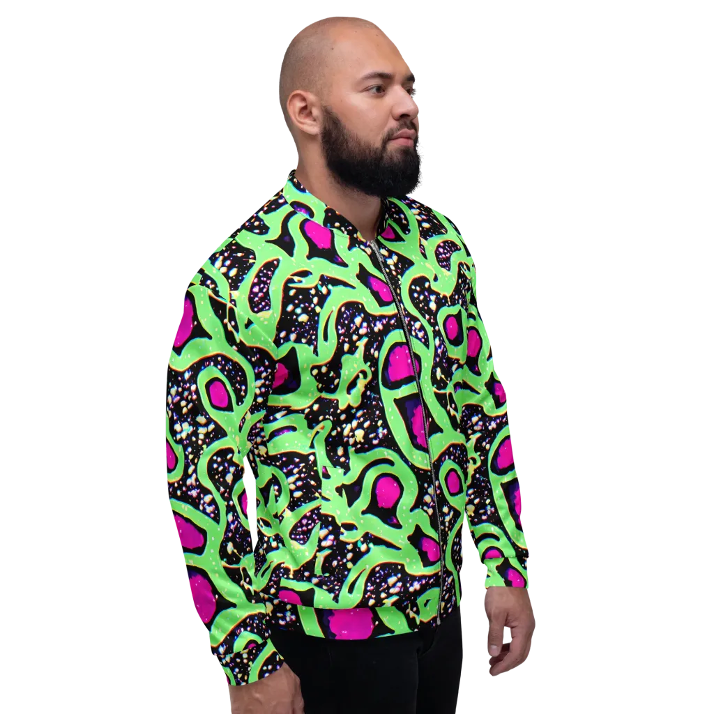 Ultraviolet Oasis on Bomber Jacket — Right