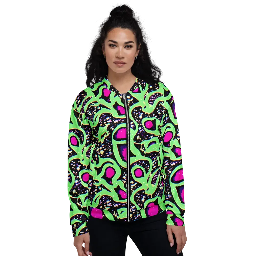Ultraviolet Oasis on Bomber Jacket — Front