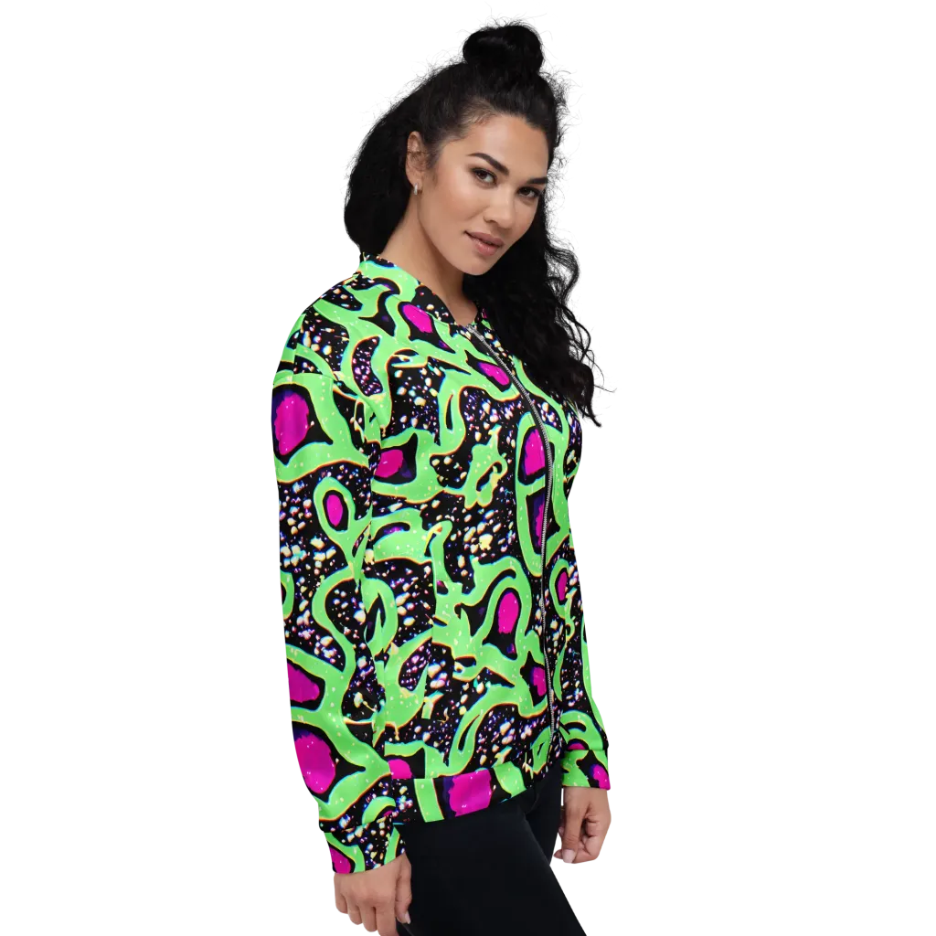 Ultraviolet Oasis on Bomber Jacket — Right
