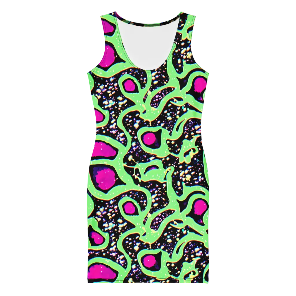 Ultraviolet Oasis on Bodycon Dress — Front