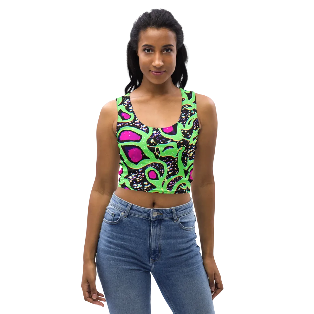 Ultraviolet Oasis on Crop Top — Front