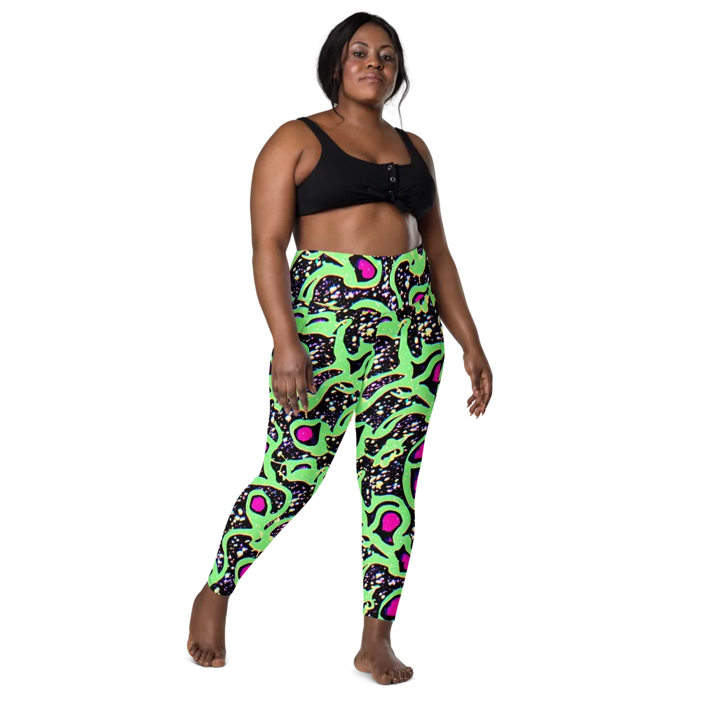 Ultraviolet Oasis on Leggings with Pockets — Front
