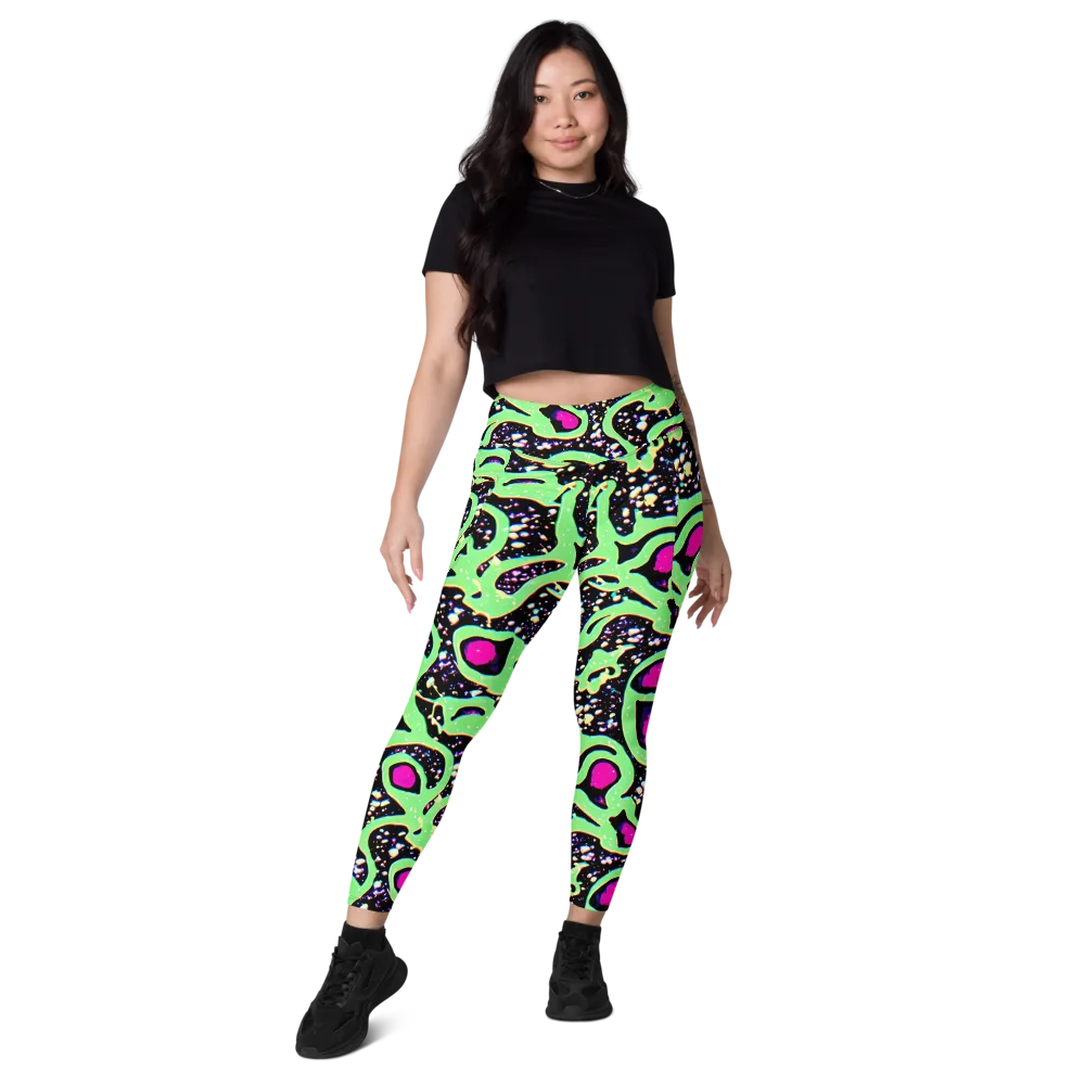 Ultraviolet Oasis on Leggings with Pockets — Front