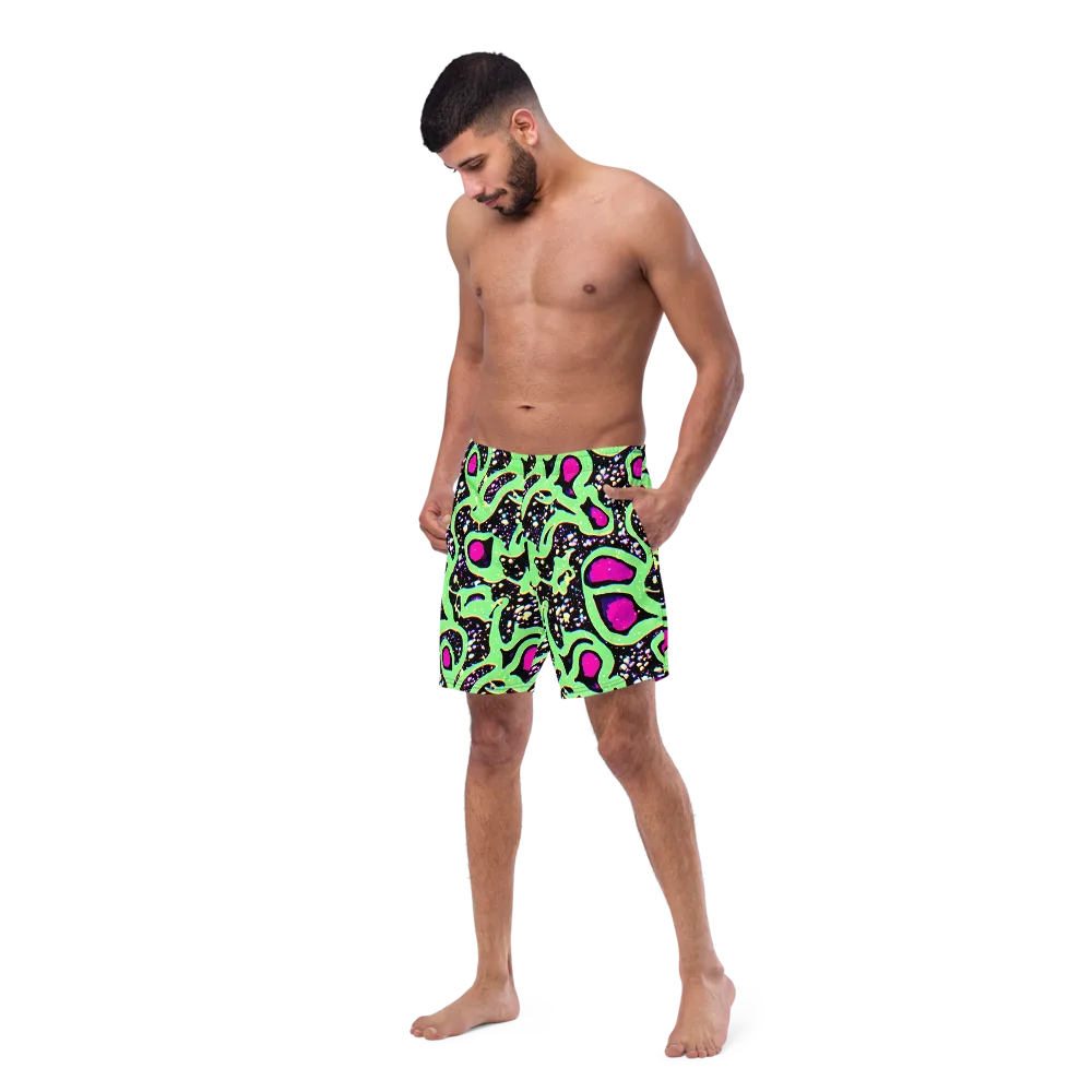 Ultraviolet Oasis on Swim Trunks — Left Front