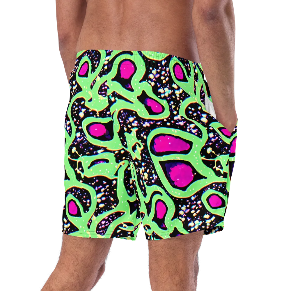 Ultraviolet Oasis on Swim Trunks — Right Back