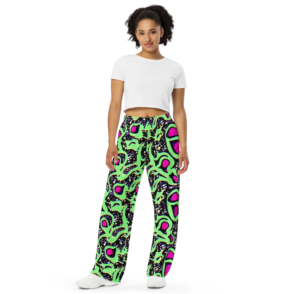 Ultraviolet Oasis on Wide-Leg Pants — Front