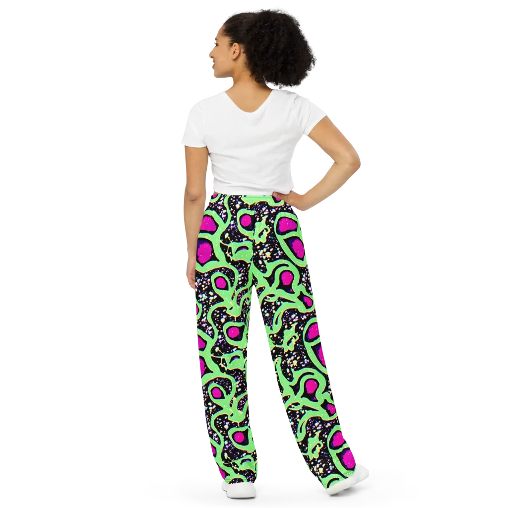 Ultraviolet Oasis on Wide-Leg Pants — Back