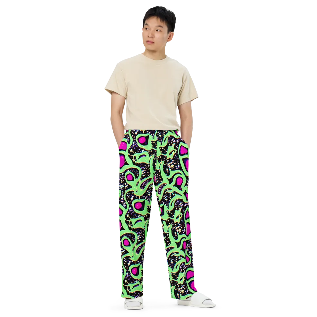 Ultraviolet Oasis on Wide-Leg Pants — Front