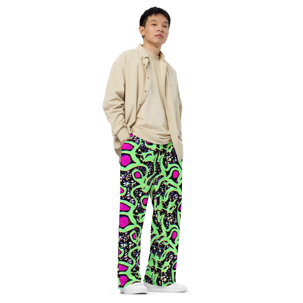 Ultraviolet Oasis on Wide-Leg Pants — Right Front