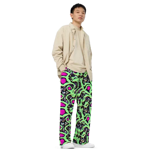Ultraviolet Oasis on a Wide-Leg Pants