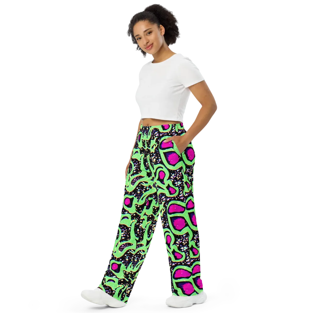 Ultraviolet Oasis on Wide-Leg Pants — Left Front